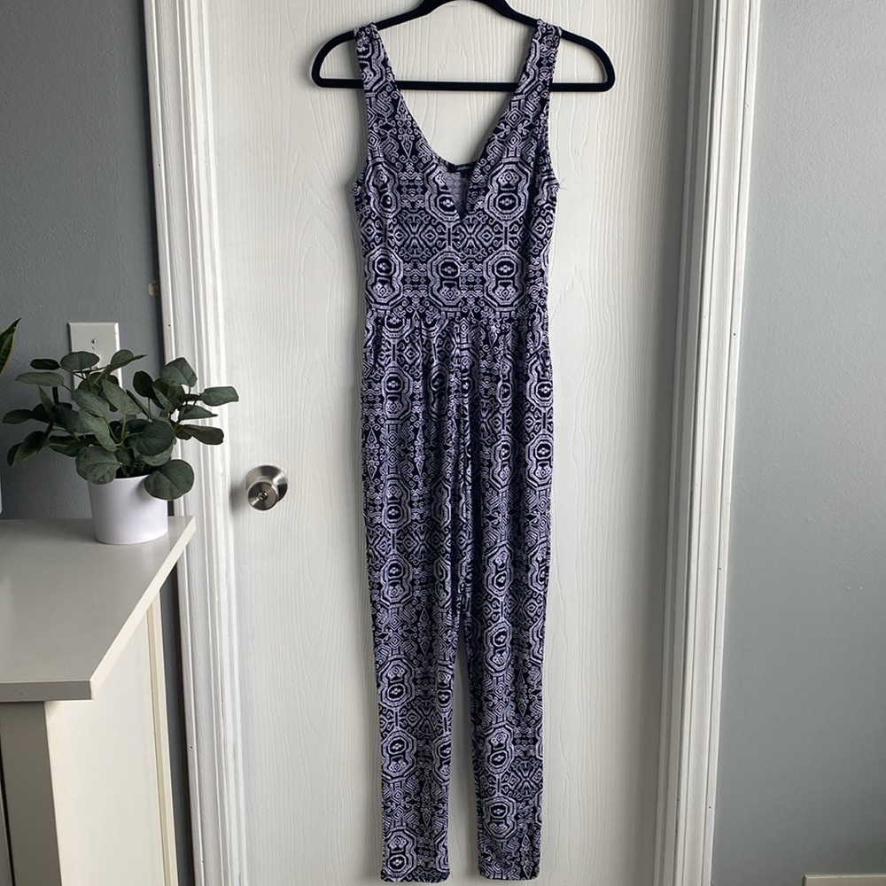 Black and White V-neck Romper